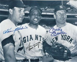 8x10 B&w Photo Of Killebrew,  Mays,  Mantle,  Live Ink Signed