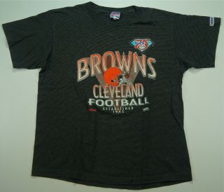 Rare Vtg Trench Cleveland Browns 75th Anniv.  1994 Single Stitch T Shirt 90s Xl