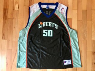 York Liberty 50 Rebecca Lobo Champion Wnba Basketball Jersey Size Xxl / Ttg