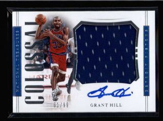 Grant Hill 2018/19 National Treasures Colossal Jersey Autograph Auto /99 K8793