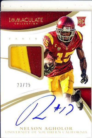 Nelson Agholor Rc Rookie Draft Auto Jersey Patch Usc Trojans 2c College /25 15