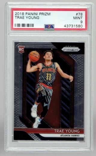 2018 Panini Prizm Trae Young Rookie Rc Basketball Card Psa 9