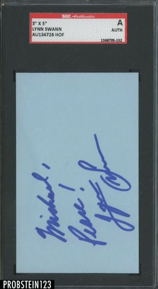 Lynn Swann Steelers Hof Signed Index Card Auto Autograph Sgc