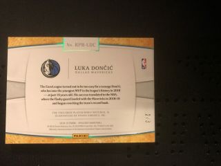 2018 - 19 Opulence Luka Doncic Rookie Patch Logoman Laundry Tag Booklet 2/3 6