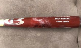 Eguy Rosario Game Signed Baseball Bat Autographed Auto San Diego Padres