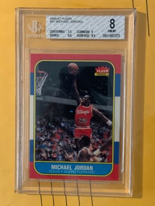 1986 Fleer Basketball Michael Jordan Rookie Rc 57 Bgs 8 - Regrade?????