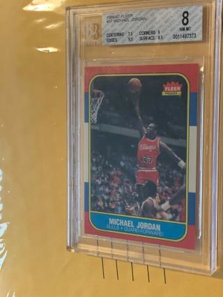 1986 Fleer Basketball Michael Jordan ROOKIE RC 57 BGS 8 - Regrade????? 3