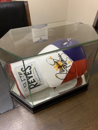 Manny Pacquiao Autographed Glove With Certificate Of Autheticity And Glass Box