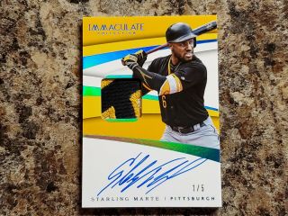 Starling Marte 2018 Immaculate Patch Auto /5 Pirates