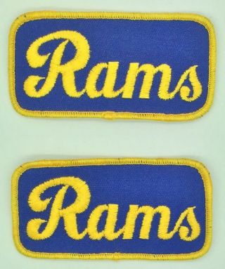 Set Of 2 Vintage Los Angeles Rams Football 2 " X 4 " Cloth Patch (sew On Only)