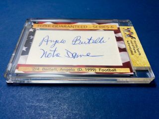 D) Angelo Bertelli Notre Dame Heisman Winner Hof Autograph
