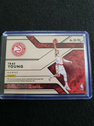2018 - 19 Chronicles TRAE YOUNG Gold Standard RPA On Card Auto /99 HAWKS  3