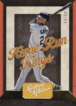 2019 Leather & Lumber Ken Griffey Jr.  Gold Home Run Kings Insert Card /99