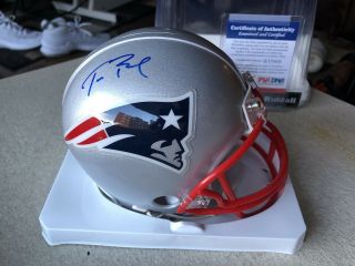 Tom Brady Signed England Patriots Nfl Mini Helmet Psa/dna