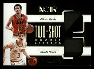 2018 - 19 Panini Noir Trae Young/kevin Huerter Rc 2x Jersey 42/99 Hawks