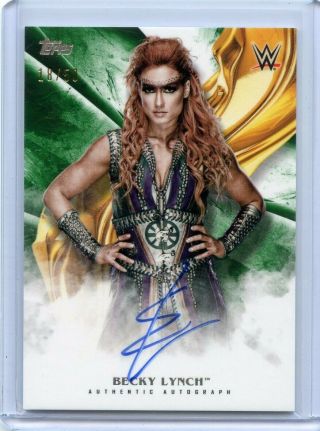 2019 Topps Wwe Undisputed Becky Lynch On Card Autograph Auto Green 18/50 The Man