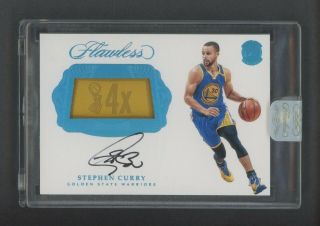 2016 - 17 Panini Flawless Stephen Curry Gu Champion Tag Patch Signed Auto 1/2
