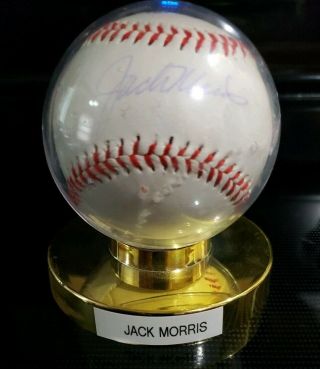 Jack Morris Signed & Autograph Baseball w/location & Time signed 6