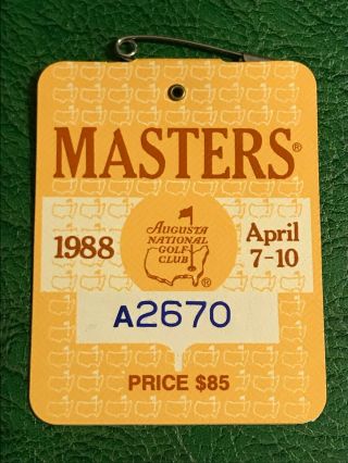 1988 Masters Badge Sandy Lyle Champion Augusta National Ticket Souvenir