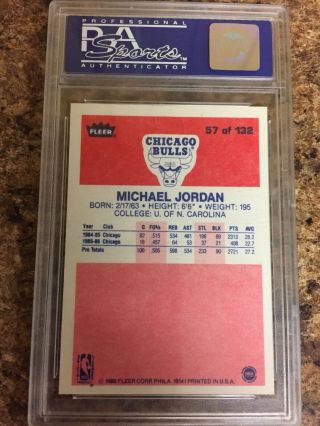 1986 Fleer Basketball Michael Jordan ROOKIE RC 57 PSA 9 2