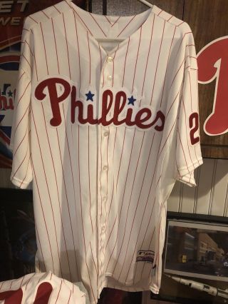 Phillies Game Issued/ Worn 2012 Jim Thome Jersey Hof 2