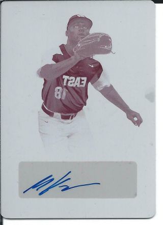 2018 Leaf Metal Perfect Game All American Maurice Hampton Jr Plate Autograph 1/1