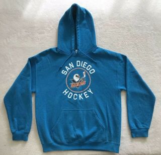 San Diego Gulls Hockey Hoodie Sweater Size Medium Blue Nfl Ahl