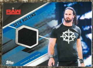 Seth Rollins 2017 Wwe Topps Event Worn Shirt Relic Blue /50 Shield