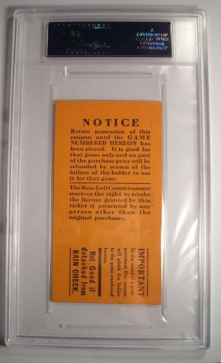 1923 World Series Game 3 Ticket Stub (Yankees,  Giants,  Stengal HR) - PSA NM 7 2