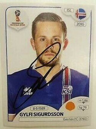 Gylfi Sigurdsson Signed Iceland Panini World Cup 2018 Sticker