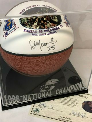 Danny Manning - Ku Jayhawks - Signed - 1988 National Champions Basketball W/coa