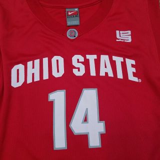 NIKE THE Ohio State Elite Jersey Youth Boys Kids Medium Red Buckeyes Shirt 14 4