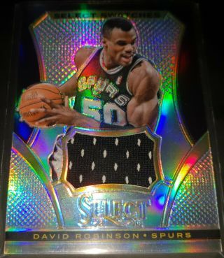 David Robinson 2013 - 14 Select Swatches Silver Prizm Game Card (