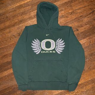 Nike Oregon Ducks Hoodie Sweatshirt Green Logo Mens Size Medium M Ncaa Men’s