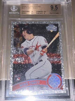 2011 Topps Update Diamond Anniversary Mike Trout ROOKIE RC BGS 9.  5 GEM MT 2