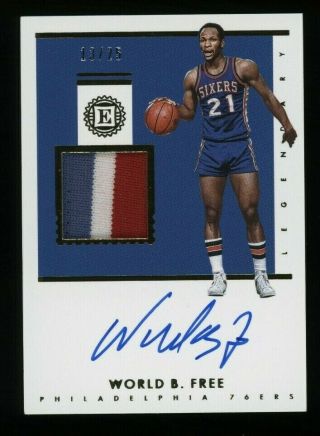 2018 - 19 Panini Encased Gold World B.  Autograph Game Worn Patch 13/25 76ers