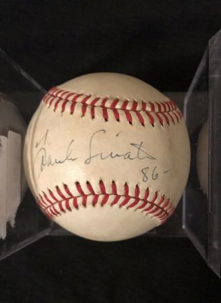Frank Sinatra Single Signed Baseball 1986 2