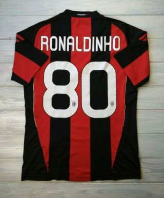 Ronaldinho Milan Jersey Small 2010 2011 Home Shirt P96288 Soccer Football Adidas