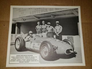 Vintage Indy Car Leader Card Racer 8 " X 10 " Photo Print 1958 Monza Roadster