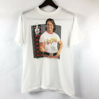 Wwf Hot Rod T Shirt Rowdy Roddy Piper 1990 With Screen Print Photo And Signature