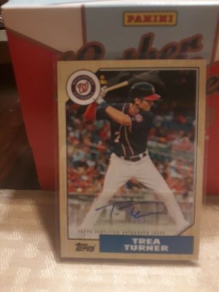 2017 Topps Trea Turner 1987 Auto Autograph Hes On Fire