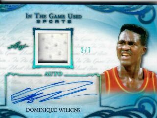 2019 Leaf Itg In The Game Sports Dominique Wilkins Auto Jersey Blue 2/7