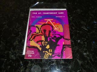 December 29,  1968 Afl Championship Game Official Program - Raiders Vs.  Jets