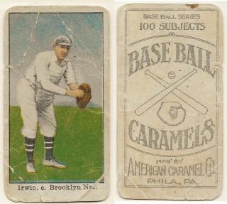 1909 - 11 E90 - 1 American Caramel Tex Irwin Brooklyn