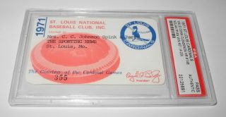 1971 Baseball St Louis Cardinals Season Pass Ticket Stub Sporting Gibson Psa