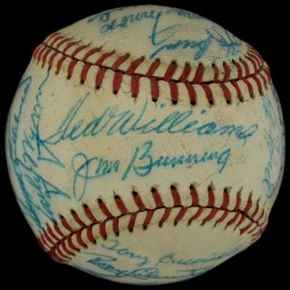 Fine 1959 American League All Star Signed Ball W/ Mickey Mantle Ted Williams Jsa