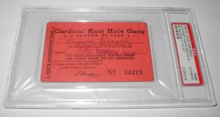 1940 Baseball St Louis Cardinals Season Pass Ticket Stub Knot Hole Gang Member