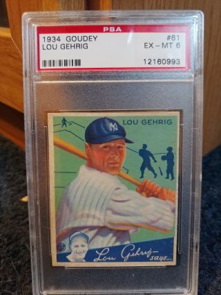 1934 Goudey Lou Gehrig 61 Psa 6