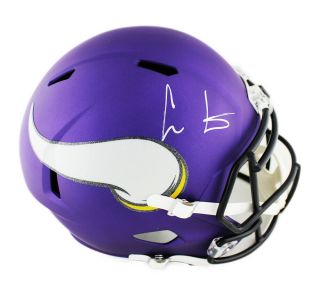 Cris Carter Signed Minnesota Vikings Speed Full Size Purple Nfl Helmet
