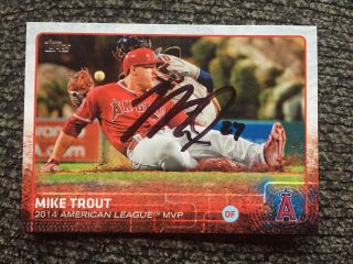 Mike Trout Hand Signed Autographed Topps Card
